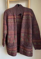 Printed Cardigan Sweater Size M Photo 0