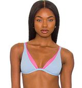 L*Space Finneas Bikini Top Blue Pink Size XS NWT Photo 0