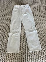 Ultra High Rise Ankle Straight White Jeans Photo 0
