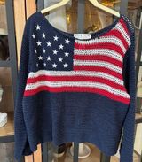 Vintage american flag sweater USA Ralph lauren embroidered stars boat neck top Blue Size XL Photo 0