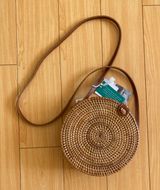 Handmade NWT rattan boho straw circle Bali bag Photo 0