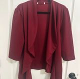 Elegant Burgundy Open Front Cardigan Red Size XXL Photo 0