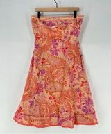 Express Y2K Floral Paisley Embroidered Sequin Embellished Strapless Sun Dress Photo 0
