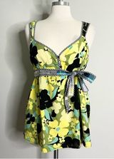 FREE PEOPLE Patchwork Floral Milkmaid Tank Blouse Women’s Size Medium Photo 0