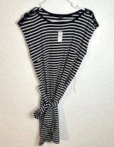 Talbots Petite Stripe Tshirt Dress Womens Size Petite Meidum Navy White NWT Photo 0