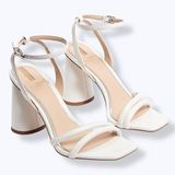 Sam Edelman Kia Block Heel Sandal in color bright white leather Photo 0
