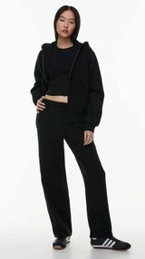TNA Black Cozy Fleece Mega Sweatpants Straight Photo 0