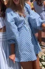 Blue Gingham dress Photo 0