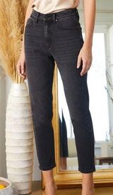 KanCan Washed Black Non-stretch High Rise Ankle Mom Jeans Photo 0