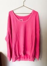 Aerie hot pink oversized off the shoulder sweatshirt Photo 0