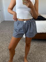 Navy Gingham boxer shorts Blue Size L Photo 0