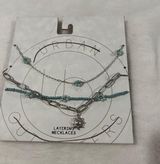 Silver and Blue Layering Necklaces Photo 0