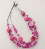 Charming Charlie Pink Multi-strand Glass Bead Necklace Photo 0