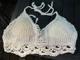 Rebellion Again White Crocheted Bra Top Photo 0