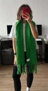 H&M  green fuzzy scarf Photo 0