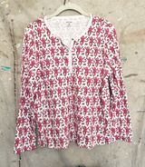 Roller Rabbit Monkey Print Long Sleeve Pajama Top Photo 0