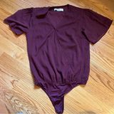 burgundy textured bodysuit size small Photo 0