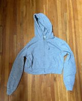 Brandy Melville Gray Full Zip Cropped Jacket Photo 0