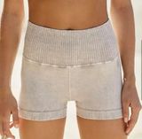 Free People FP Movement  Pull On High Waisted Biker Running Shorts Gray Small Photo 0