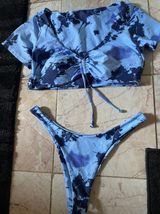 Blue Tie dye Bikini Set Size L Photo 0