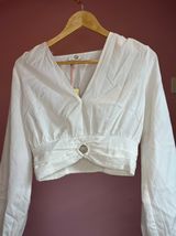 Entro White Flowy Sleeve Top  Photo 0