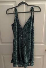 Princess Polly Green Floral Romper Photo 0