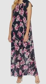 Ellen Tracy Ibiza Halter Tie Maxi Dress, Balinese Floral Pink, Size XL New w/Tag Photo 0