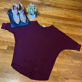 Freeloader Purple Maroon Oversized Draped Off One Shoulder Top Womens Large Photo 0