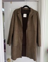 Olive Green Suede Women's Coat Photo 0
