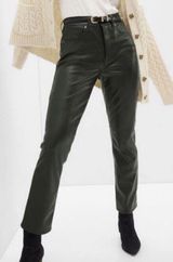 Gap Forest Green Leather Pants Photo 0