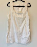 Abercrombie & Fitch White Linen Blend Mini Dress Tank Top Square Neck Medium NWT Photo 0