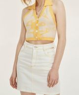 Cider Button Up Knitted Halter Top Photo 0