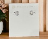 NWT! Kendra Scott Cade Silver Stud Earrings in Ivory Mother-of-Pearl Photo 0