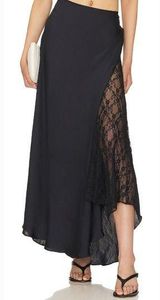 Free People x REVOLVE x Intimately FP Make You Mine 1/2 Slip Skirt in Black Photo 0