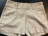 Ann Taylor  Khaki Side Zip Cotton Shorts Size 0 Photo 0