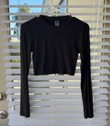 Mona B Black Long Sleeve Crop Top Photo 0