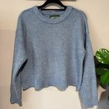 CROP RIBBED KNIT LONG SLEEVE PULLOVER SWEATER SIZE M Photo 0