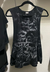 Black Tie-Dye Sleeveless Top Photo 0
