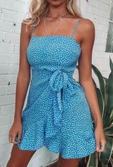 Blue Dotted Dress Photo 0