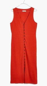 Madewell Organic Cotton Ribbed Button-Down Tank Midi Dress Photo 0