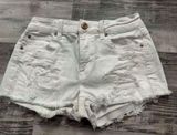 American Eagle Women Size 4 White Jean Shorts Photo 0