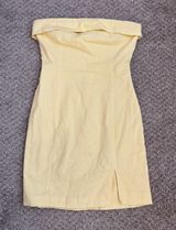 American Threads Devon Strapless Linen Bodycon Mini Dress Photo 0