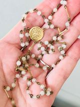 Unique Vintage Antique Quartz/ Italian Flawed Rosary Beads At least 50 Years Old  Photo 0