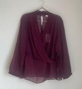 NWT HALSTON Magenta Sheer Blouse Photo 0