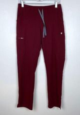 Figs Yola Skinny Womens Scrub Pants Limited Burgundy TW2000R Size Small Photo 0