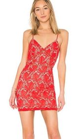 Kensie Lace Red Mini Dress Photo 0