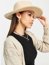 Structured Fedora In Camel Tan Photo 0