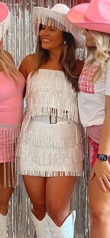These Three Boutique Rhinestone Fringe Tank Top Photo 0