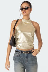 Metallic Halter Top Photo 0
