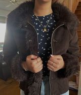 Tahari cropped fur trim jacket Photo 0